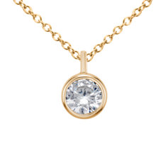Bezel Solitaire Pendant Setting in 14K Yellow Gold